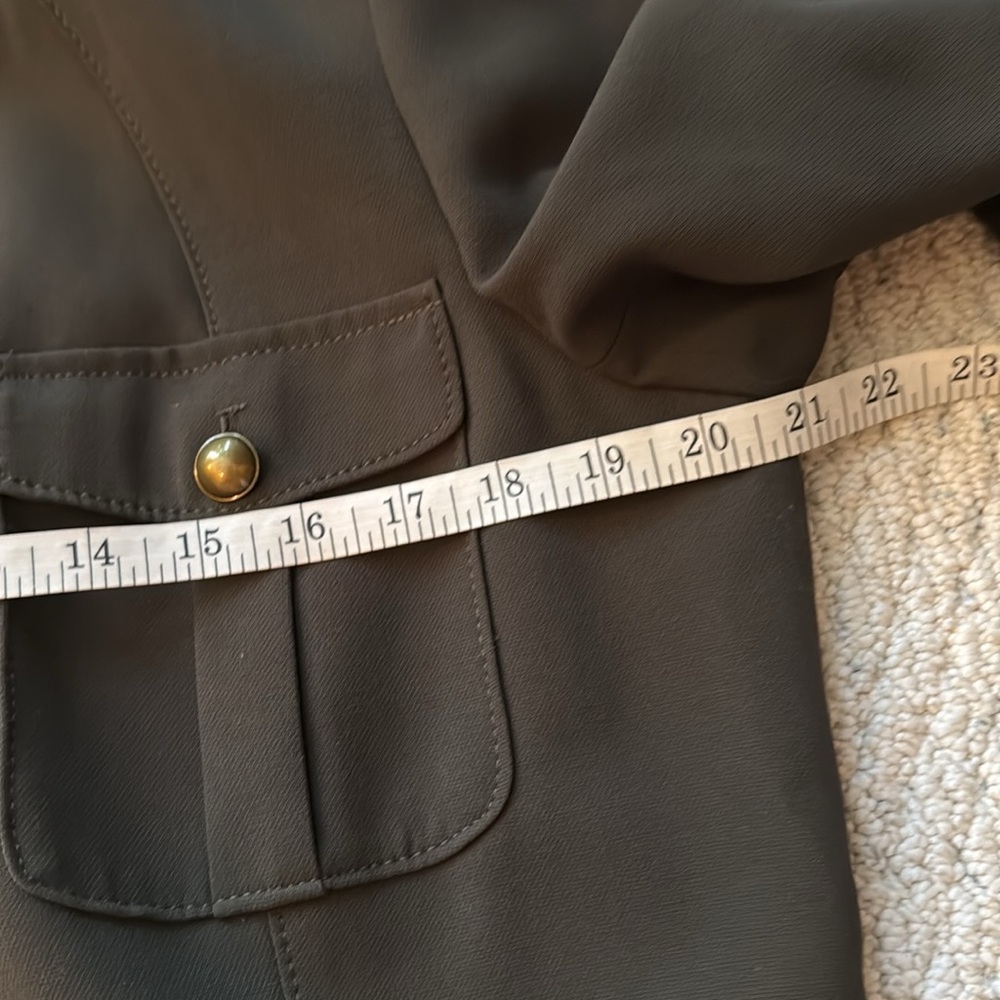 White House Black Market Olive Military Jacket with Metallic Gold Detailing - Picture 11 of 11